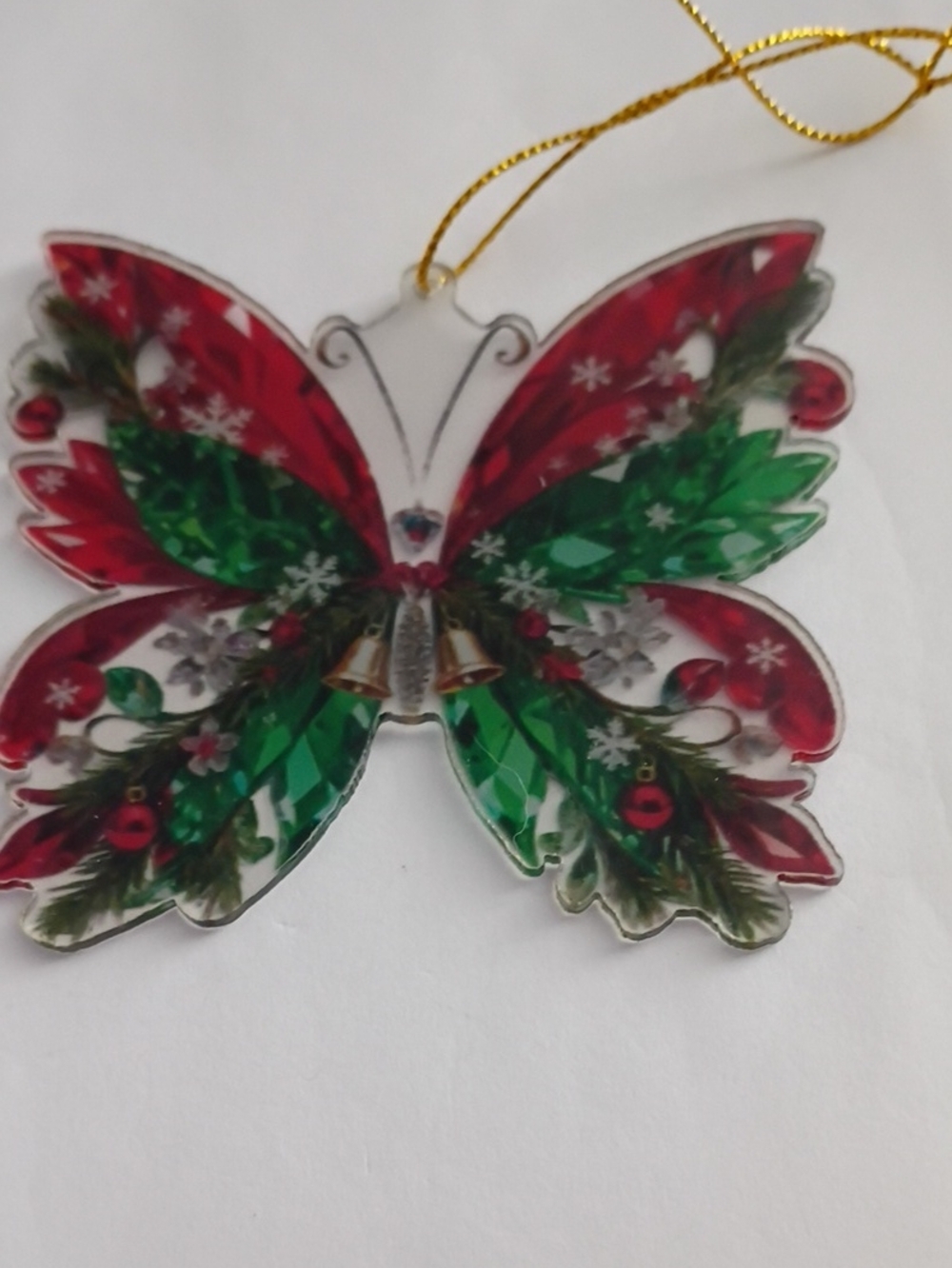 Preseason Sale Holiday Butterfly Ornament - Red & Green